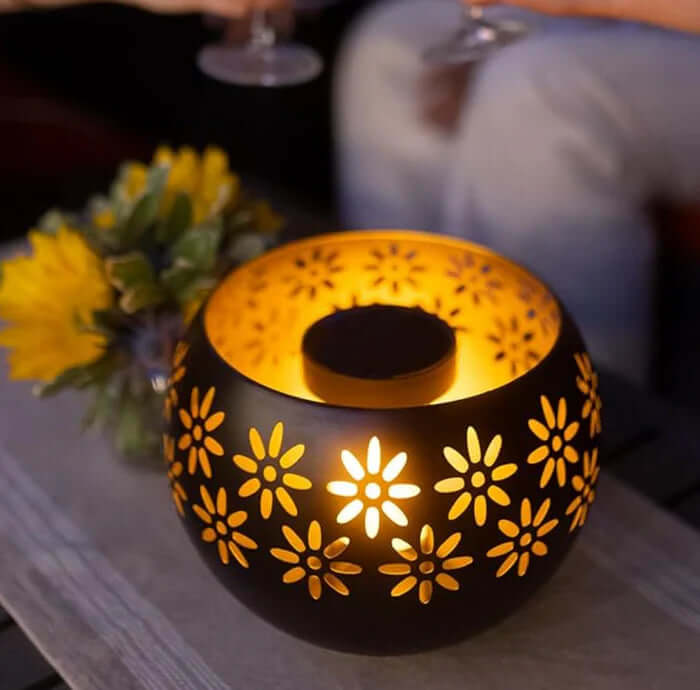 Lampe à parfum en céramique à motif floral 10 cm