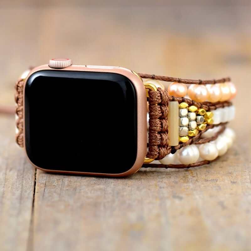 Wickelarmband mit Süßwasserperlen für Smartwatch