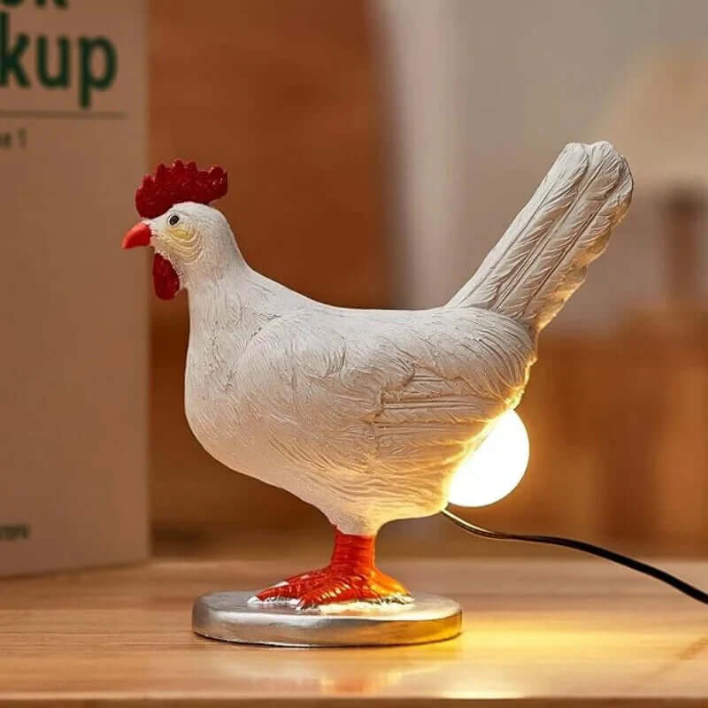 Lampe de table décorative en forme de poulet amusant