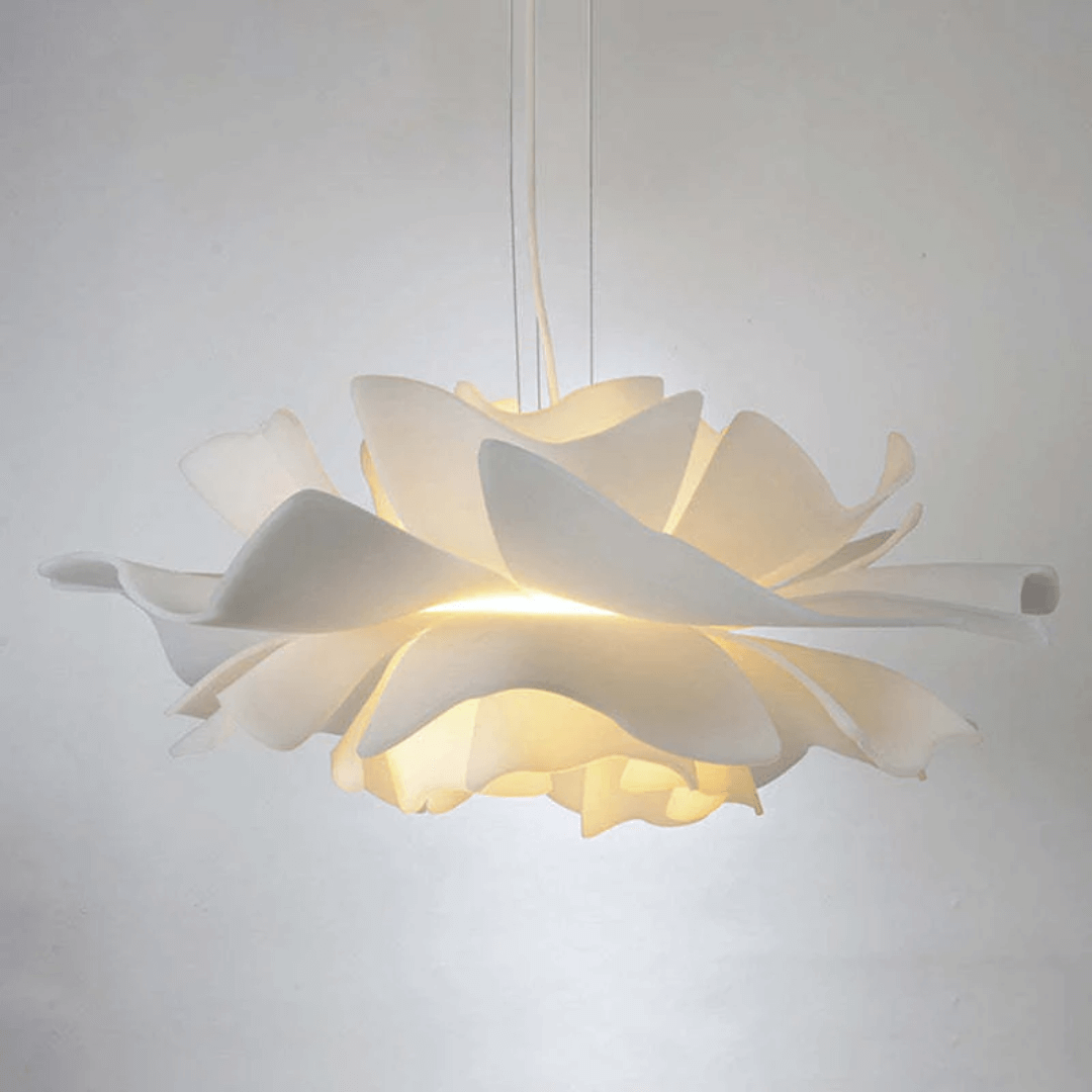 Lampe suspendue moderne fleur en métal blanc