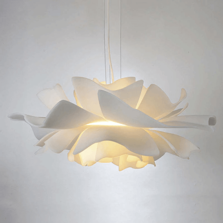 Lampe suspendue moderne fleur en métal blanc