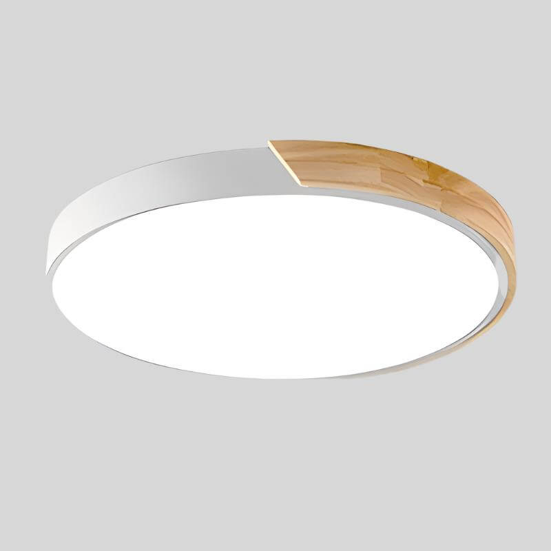 Plafonnier LED rond en bois moderne