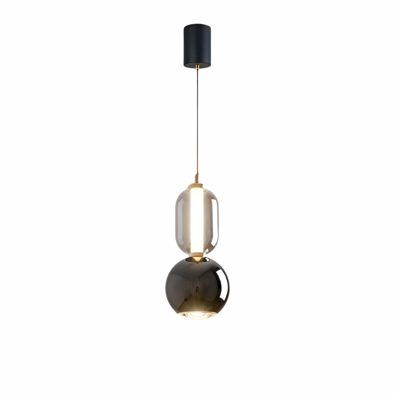 Suspension design scandinave en verre et fer