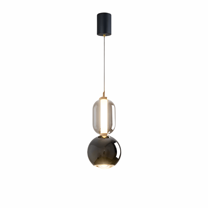 Suspension design scandinave en verre et fer