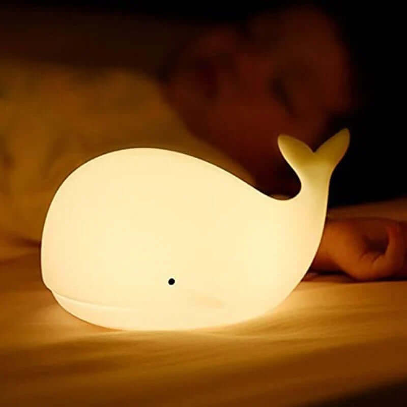 Veilleuse LED baleine, changement de couleur, tactile, chambre d'enfant