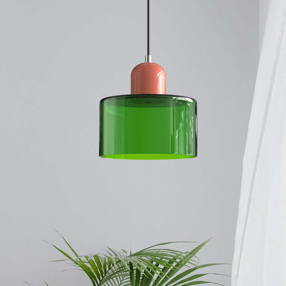 Suspension en verre Bauhaus Moderne