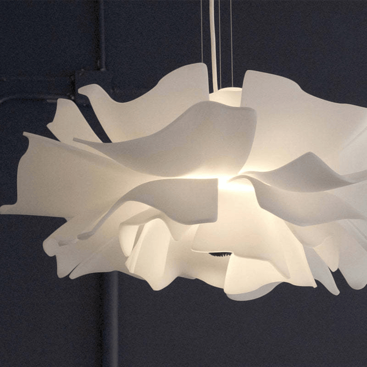 Lampe suspendue moderne fleur en métal blanc