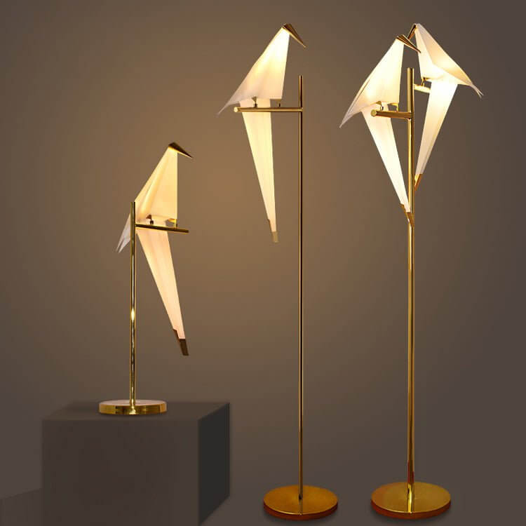 Magnetische LED Vogellampe, Origami Stil, Warmweiß
