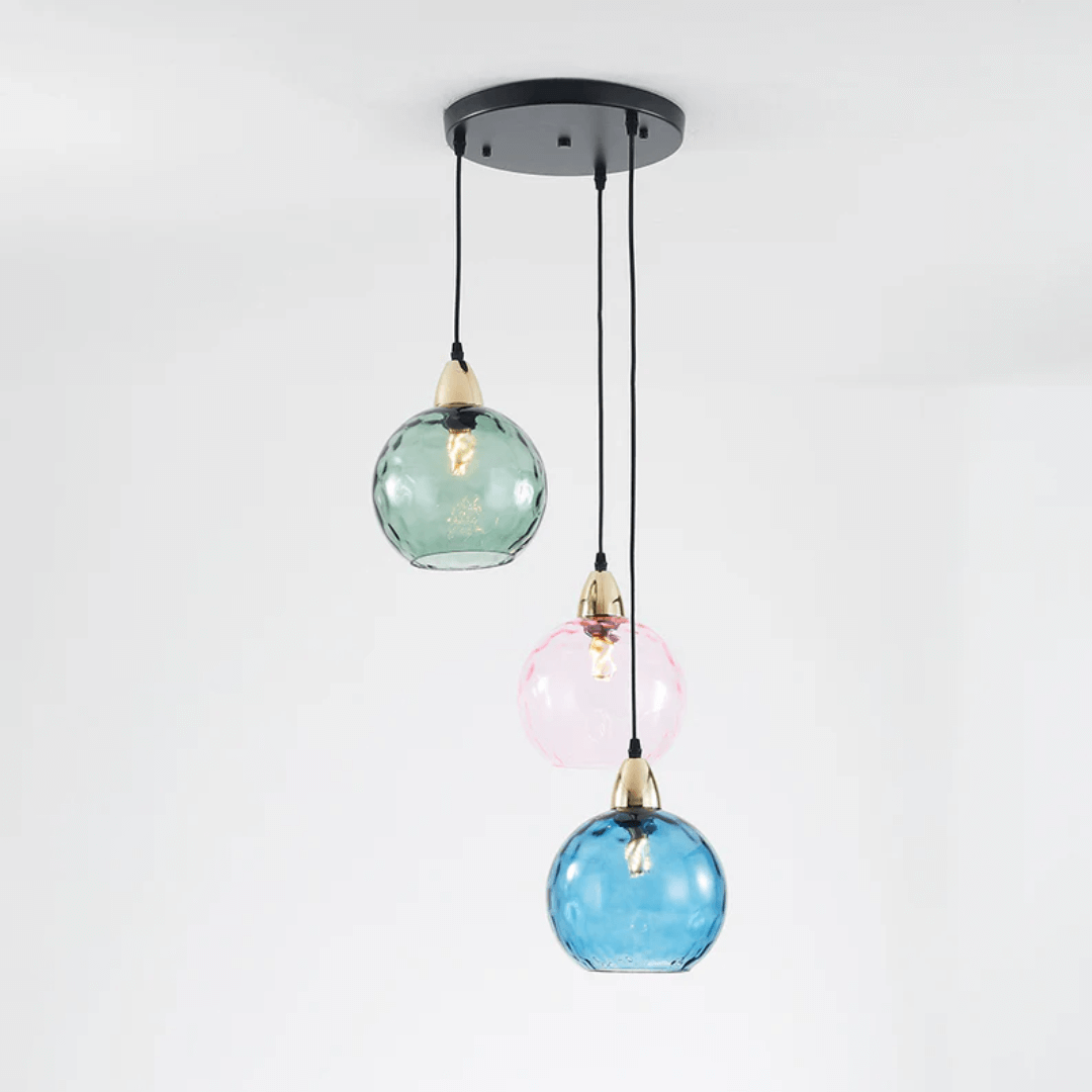 Moderne 3er Cluster Pendelleuchte Glas