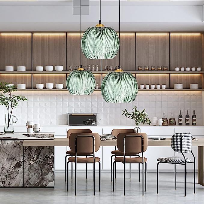 Suspension décorative en verre dépoli