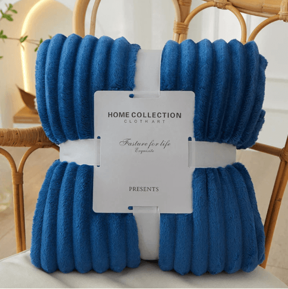 Couverture polaire douillette à larges rayures