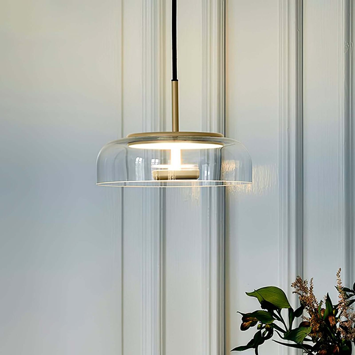 Moderne Pendelleuchte - Messing & Glas