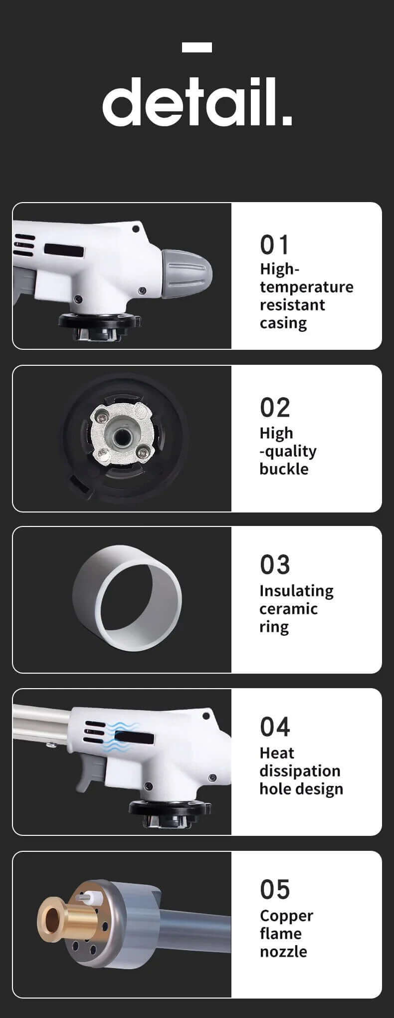Tragbarer Gasbrenner mit Hochtemperaturflamme