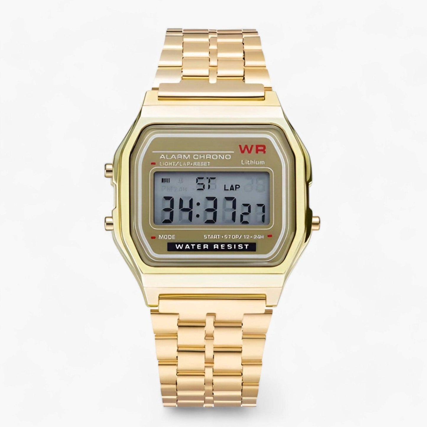 Digitale Armbanduhr mit eckigem Zifferblatt