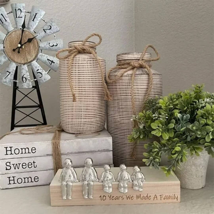 Familienskulptur Einheit Silber