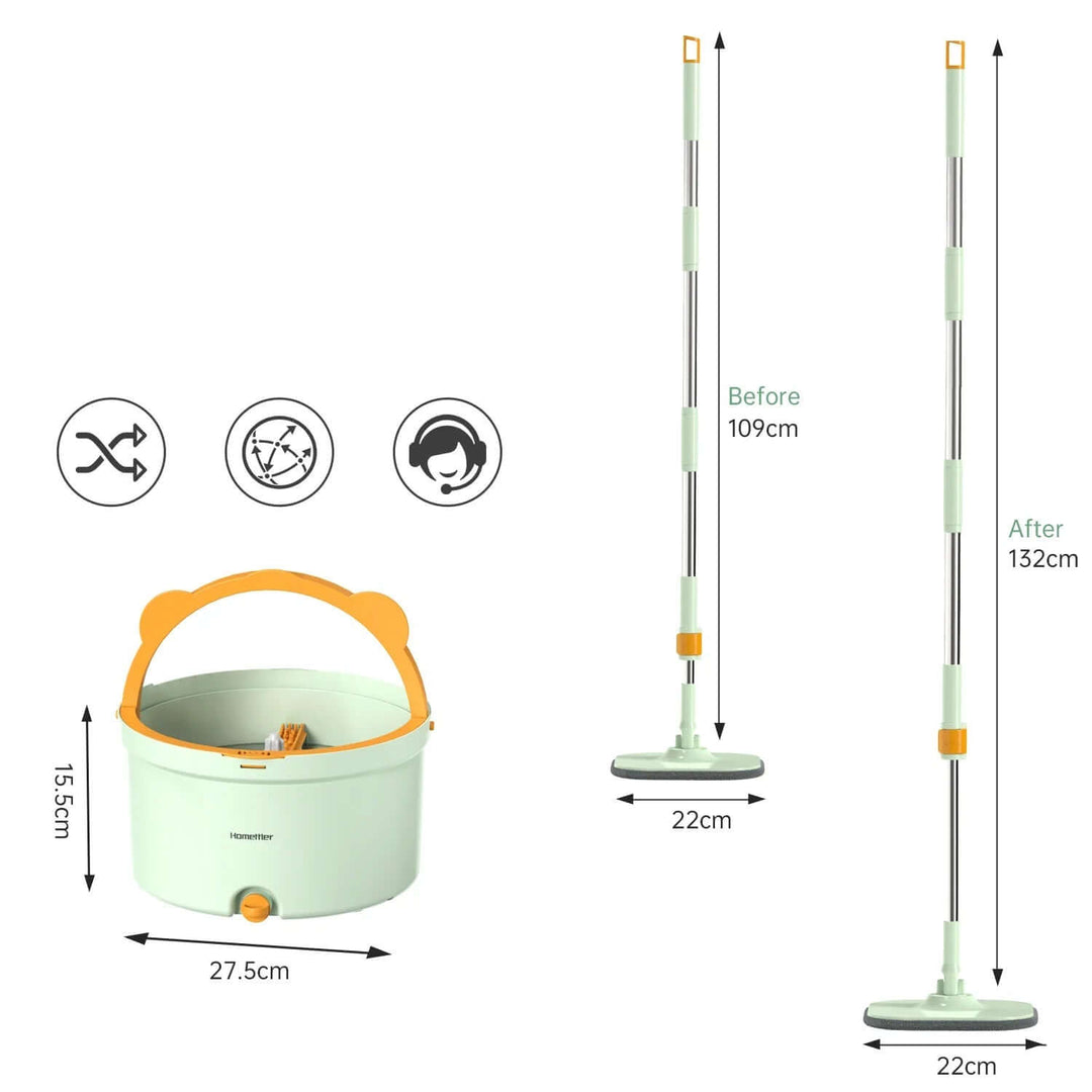 Dreh-Wischmopp mit Selbstreinigung & Eimer
