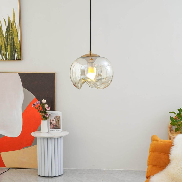 Suspension moderne en forme de vague - luminaire en verre