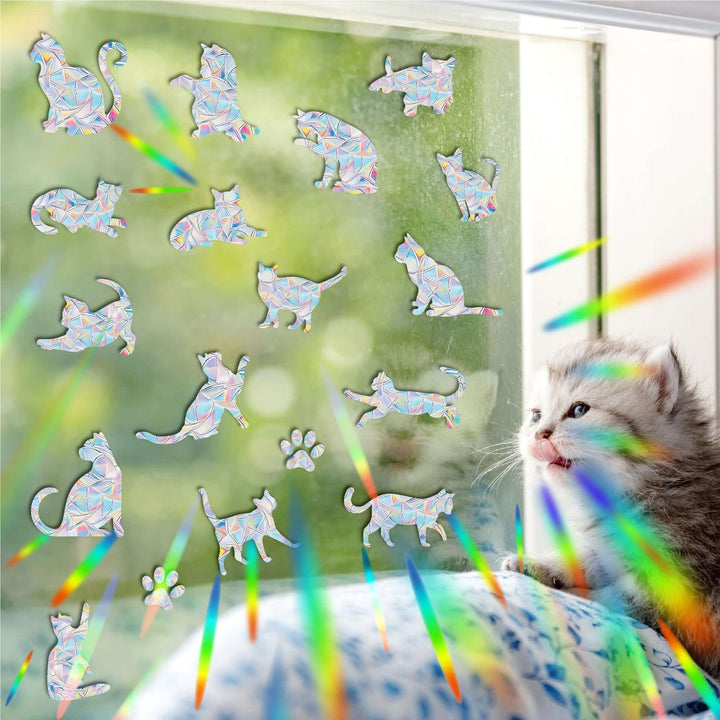 Décoration de fenêtre arc-en-ciel - autocollante, colorée, décorative