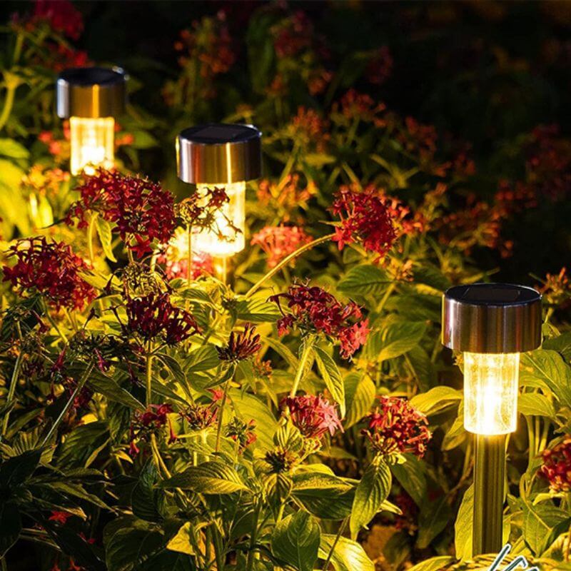 Solar Gartenleuchte Edelstahl - Warmweiß LED