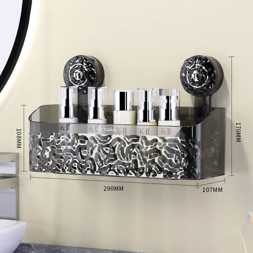 Étagère de salle de bain avec ventouses - gain de place