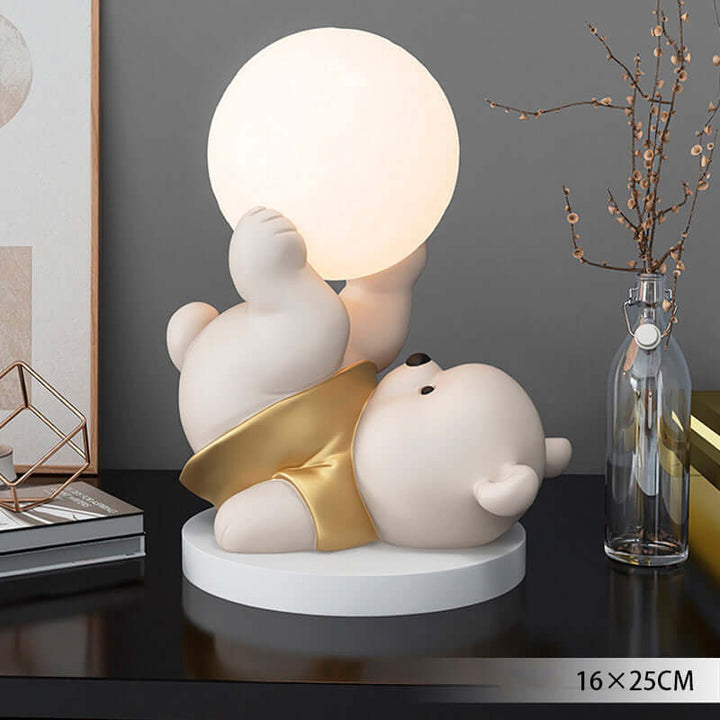 Veilleuse LED en forme d'ours en peluche et de lune