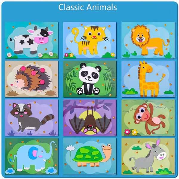 3D Tier-Stickerset - Fantasievolle Abenteuer