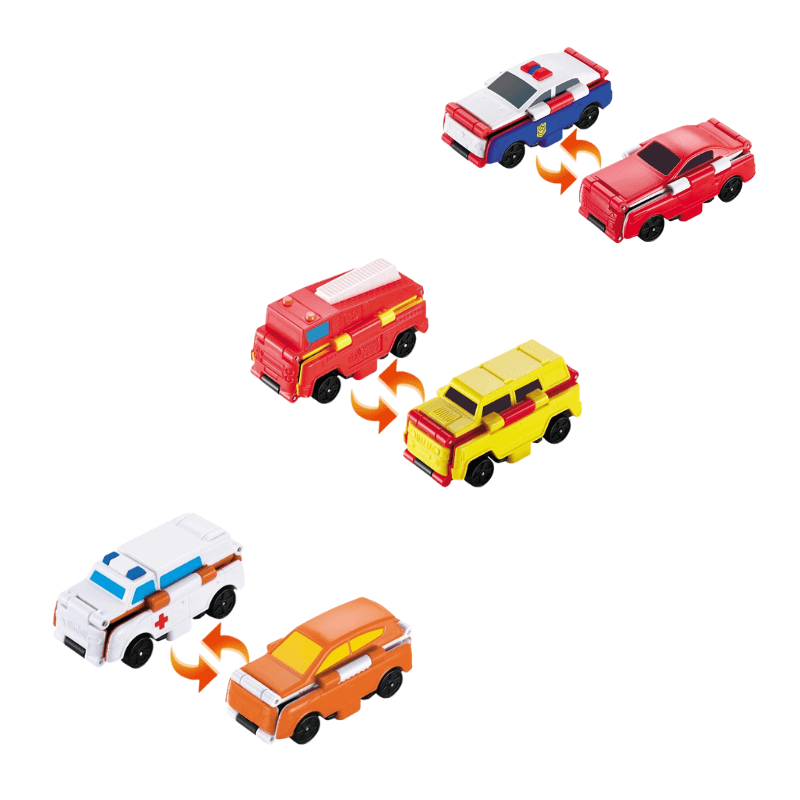 Wende-Spielzeugautos - 2-in-1 Fahrzeuge für Kinder