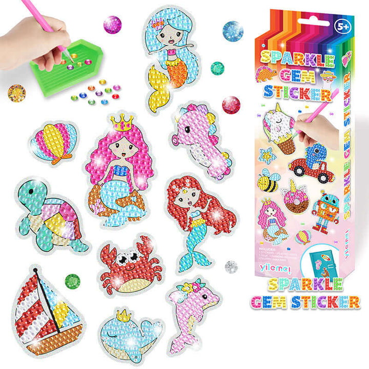 Kinder-Diamant-Sticker Set - Glitzernde Bastel-Steine