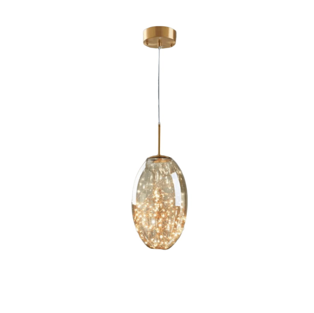 Suspension moderne en verre ciel étoilé gris