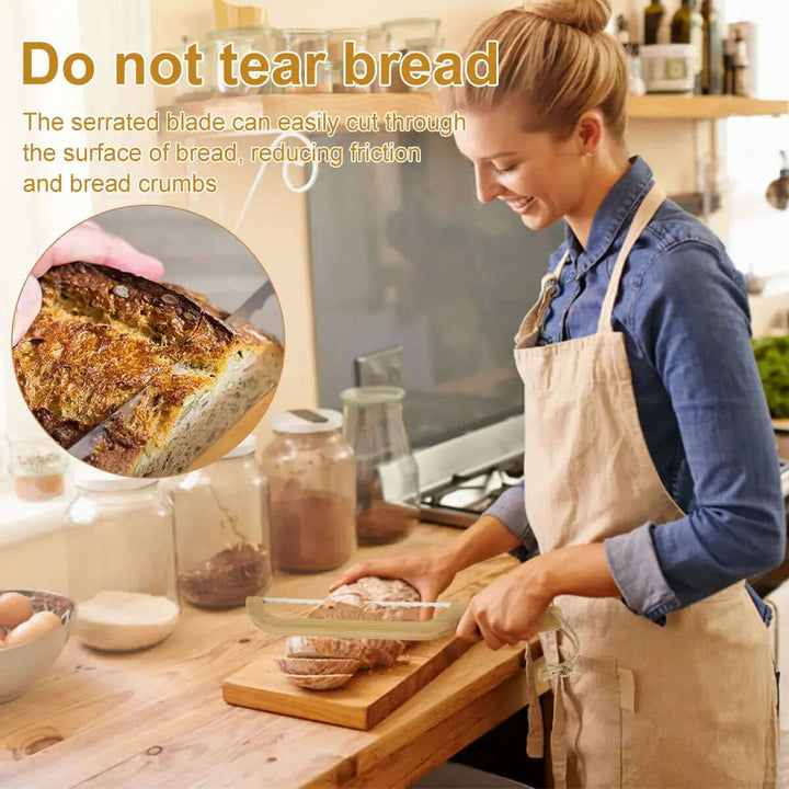 Couteau à pain avec manche en bois - tranches parfaites