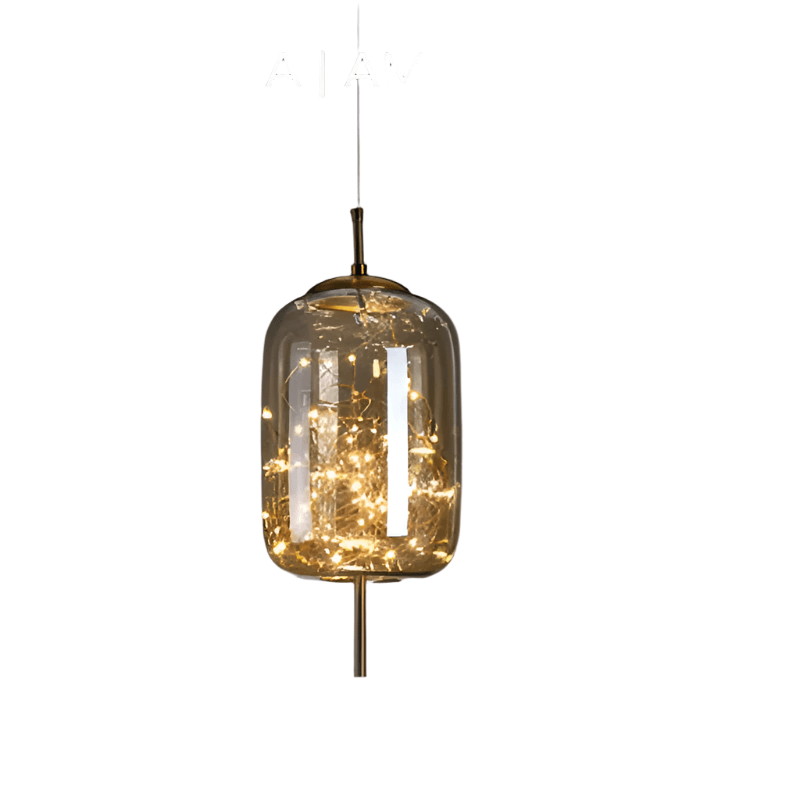 Élégante suspension en verre marron