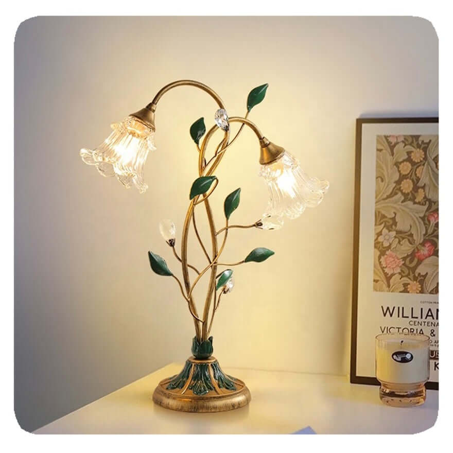 Lampe de table fleur style vintage 45x55cm