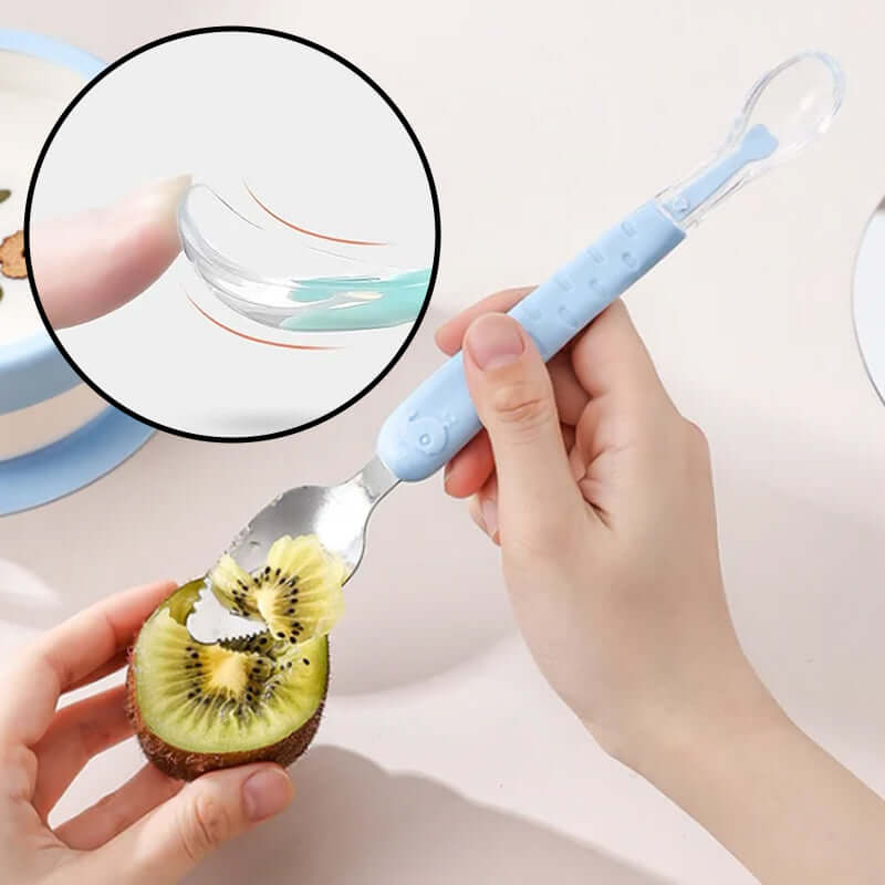 Lot de 2 cuillères en silicone pour bébé - Alimentation douce et sûre