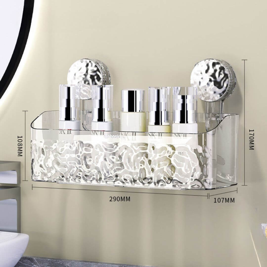 Étagère de salle de bain avec ventouses - gain de place
