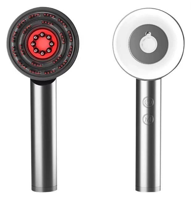 Brosse de massage du cuir chevelu avec luminothérapie LED - relaxation et croissance des cheveux