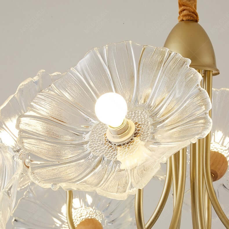 Lustre en verre moderne au design de fleur de lotus