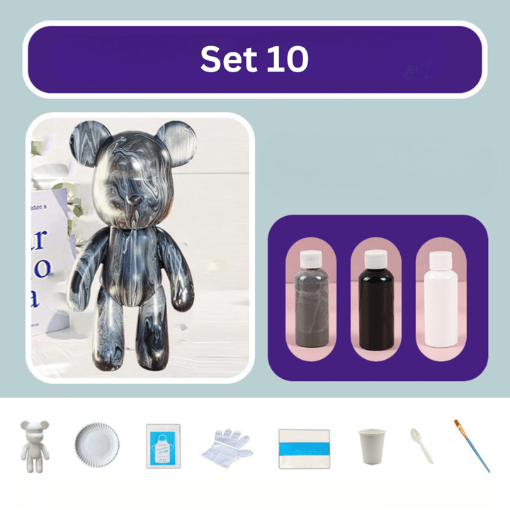 Ours décoratif peint à la main - décoration d'intérieur colorée