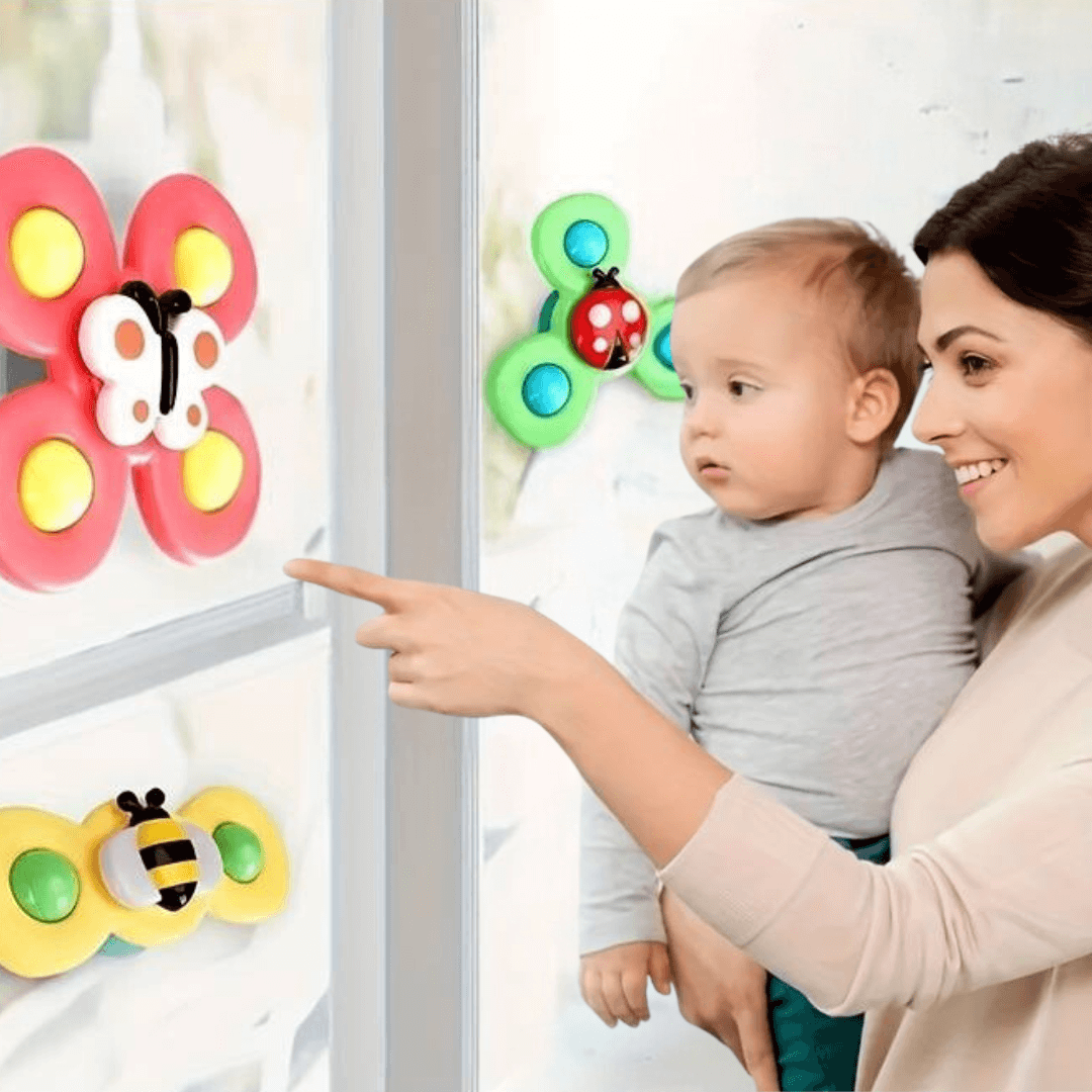 3er Set Saugnapf-Spinner - Spielspaß für unterwegs