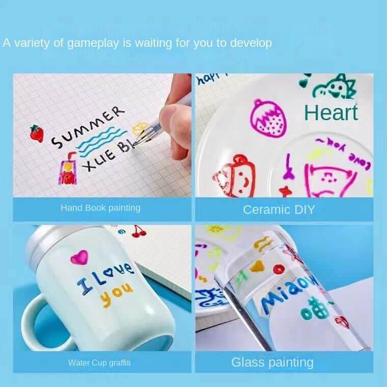 Lot de 12 stylos gel 3D pour l'art créatif