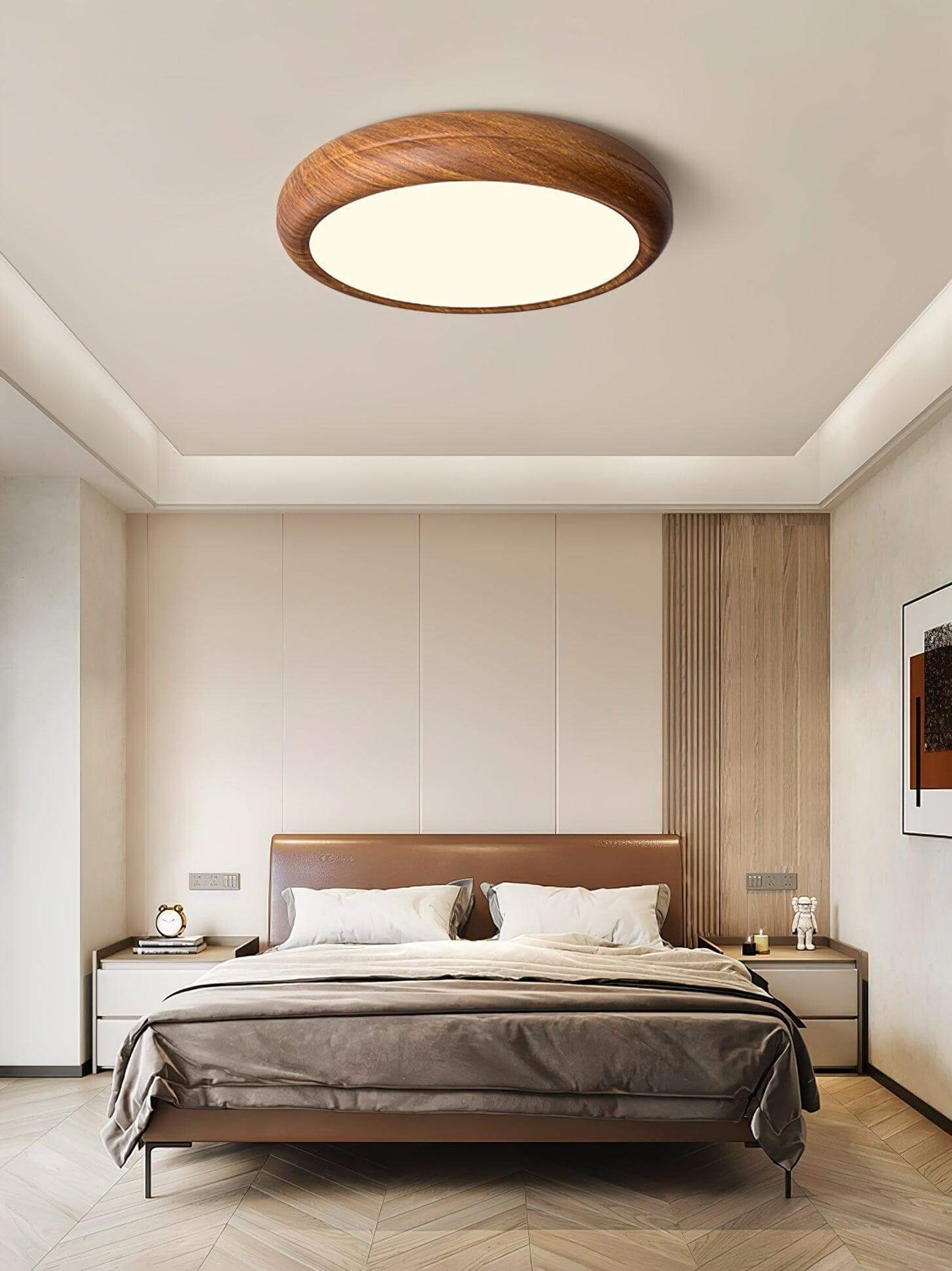 LED Deckenleuchte Holzoptik Modern Rund