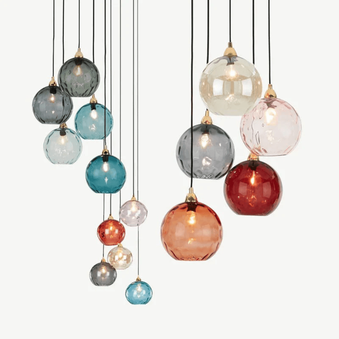 Moderne 3er Cluster Pendelleuchte Glas