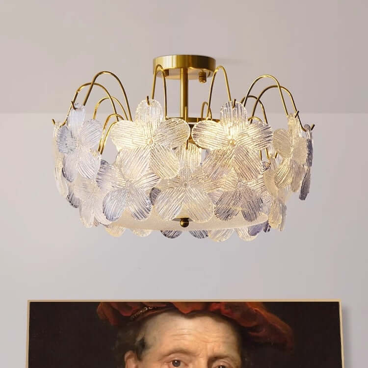 Vintage Buntglas Kronleuchter