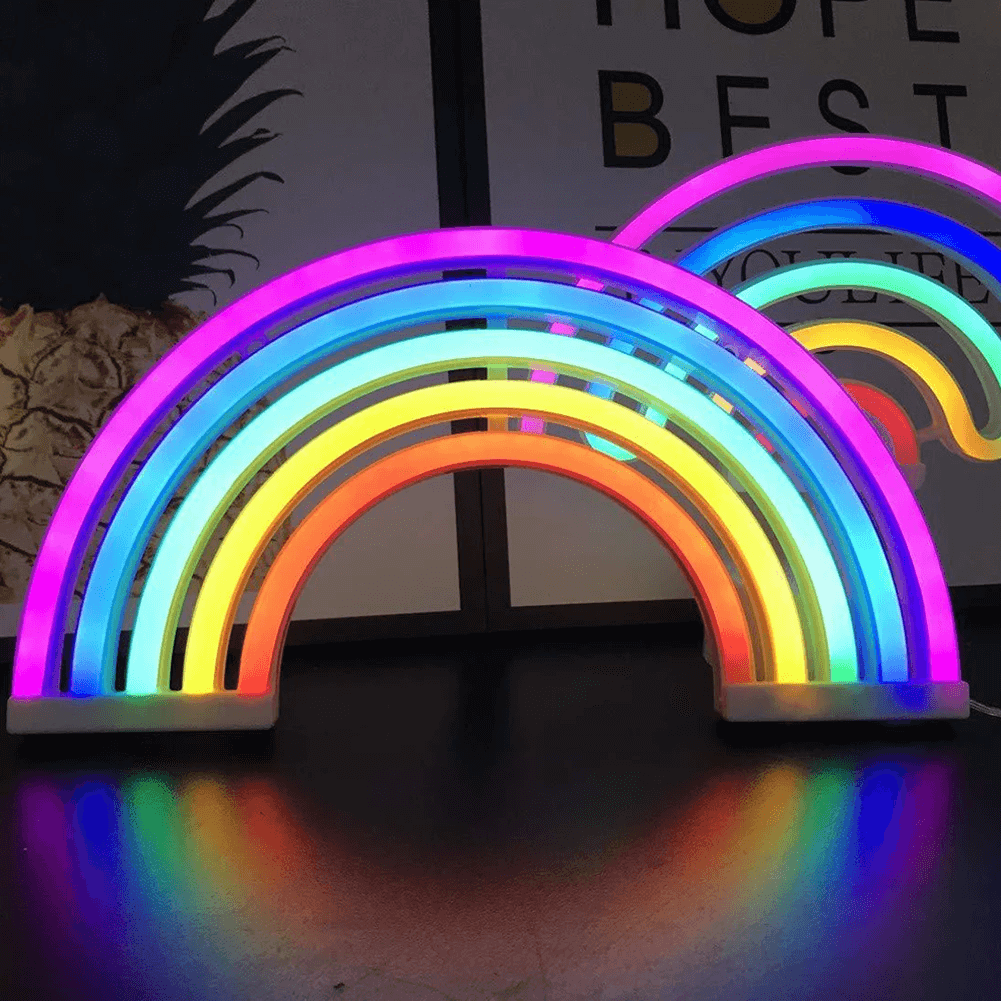 Lampe d'ambiance LED décorative veilleuse arc-en-ciel