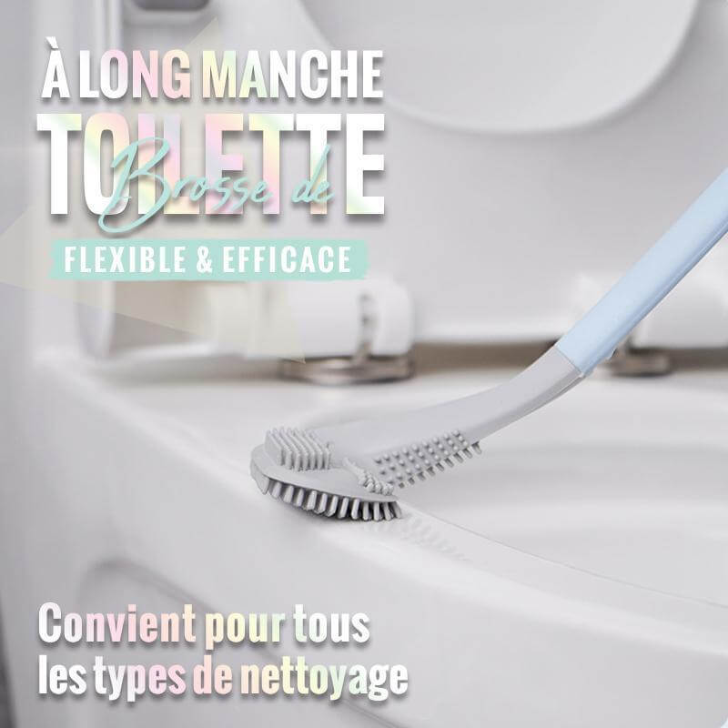 Brosse de toilette en silicone avec manche long