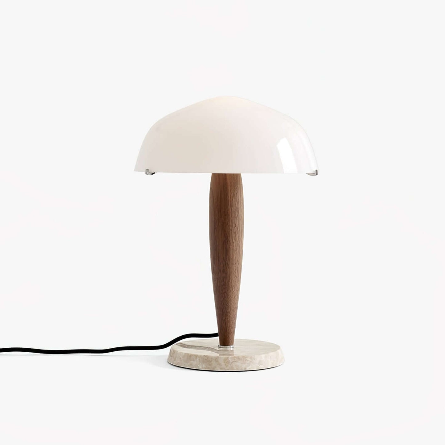 Designer-Tischleuchte mit Walnussfuß