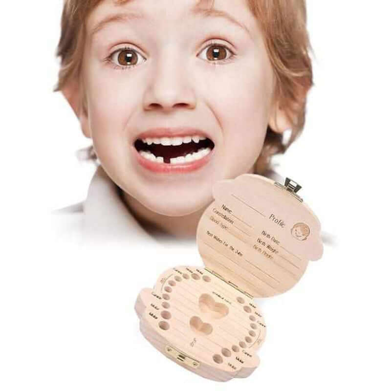 Holz-Milchzahnbox für Kinder - Erinnerungsbox