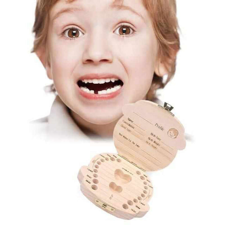 Holz-Milchzahnbox für Kinder - Erinnerungsbox