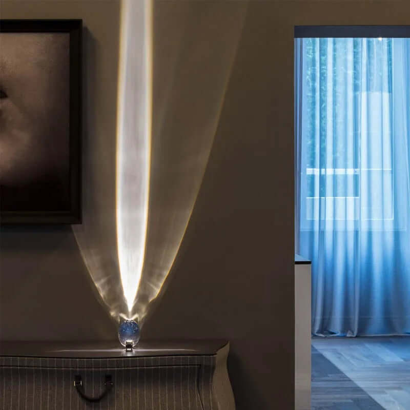 Kristall Nachttischlampe mit Sternenhimmel Projektor