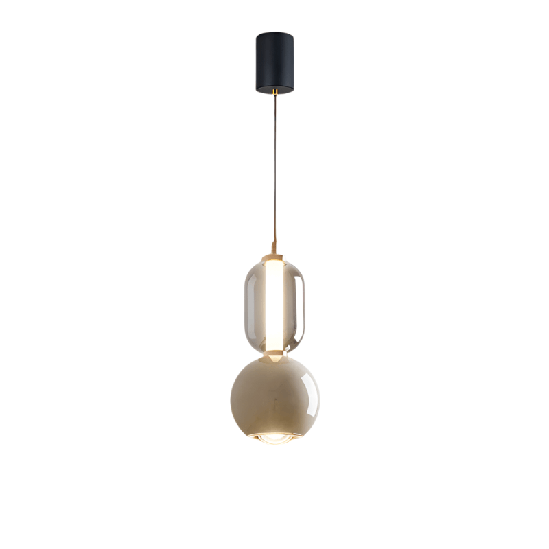 Suspension design scandinave en verre et fer