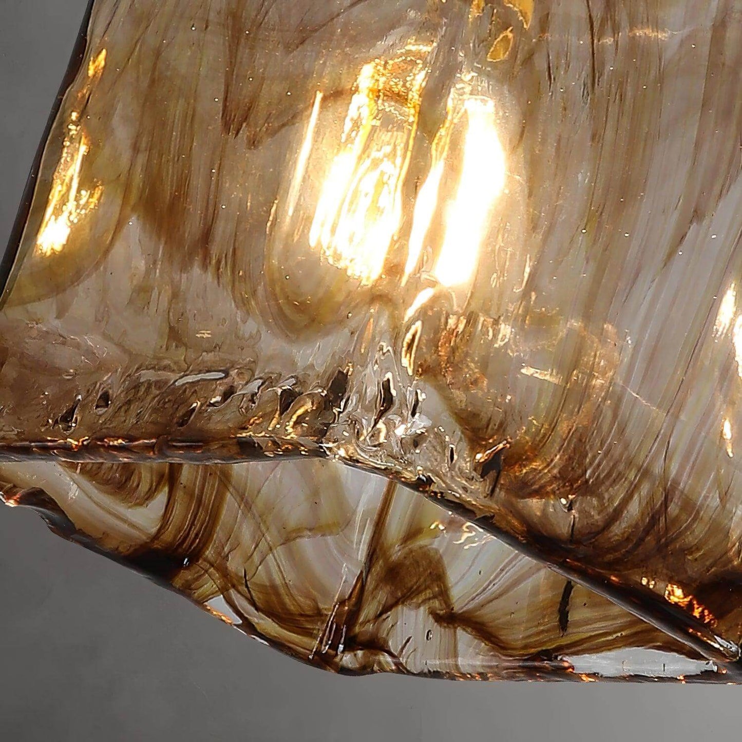 Suspension vintage en verre marron clair